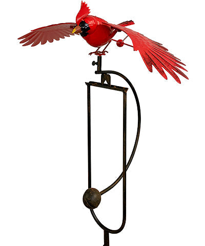 53-Inch Flying Cardinal Rocker Garden Stake