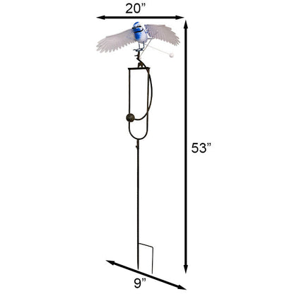 53-Inch Flying Blue Jay Rocker Garden Stake