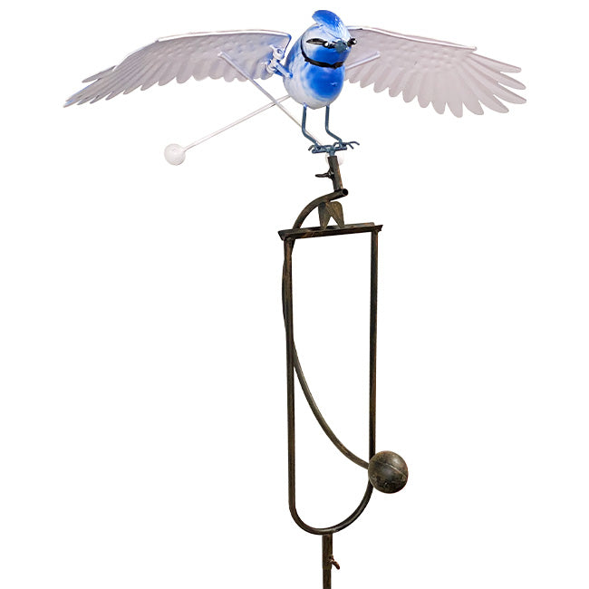 53-Inch Flying Blue Jay Rocker Garden Stake