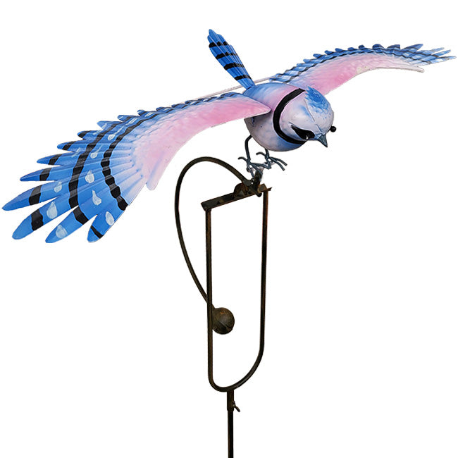 53-Inch Flying Blue Jay Rocker Garden Stake
