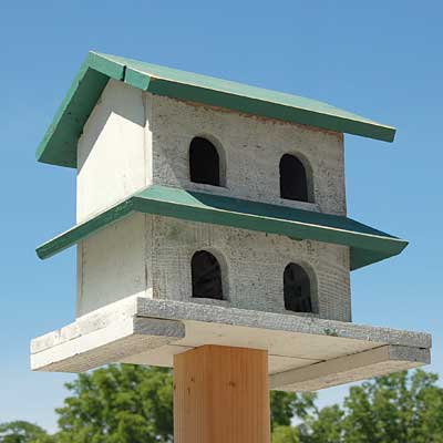 Rustic Reclaimed Wood 4-Room Purple Martin House