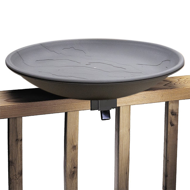 20-Inch Heated Deck Rail Bird Bath with Thermostat