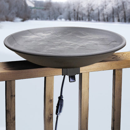 20-Inch Heated Deck Rail Bird Bath with Thermostat