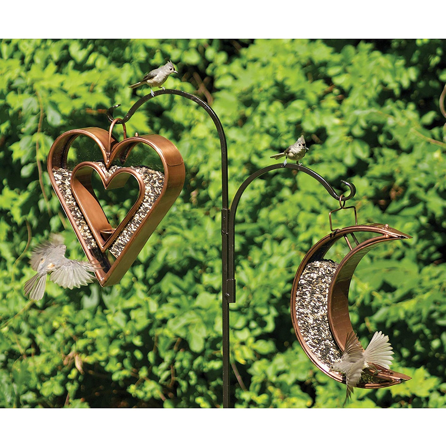 Heart Fly-Thru Bird Feeder Birdfeeder, Copper Finish