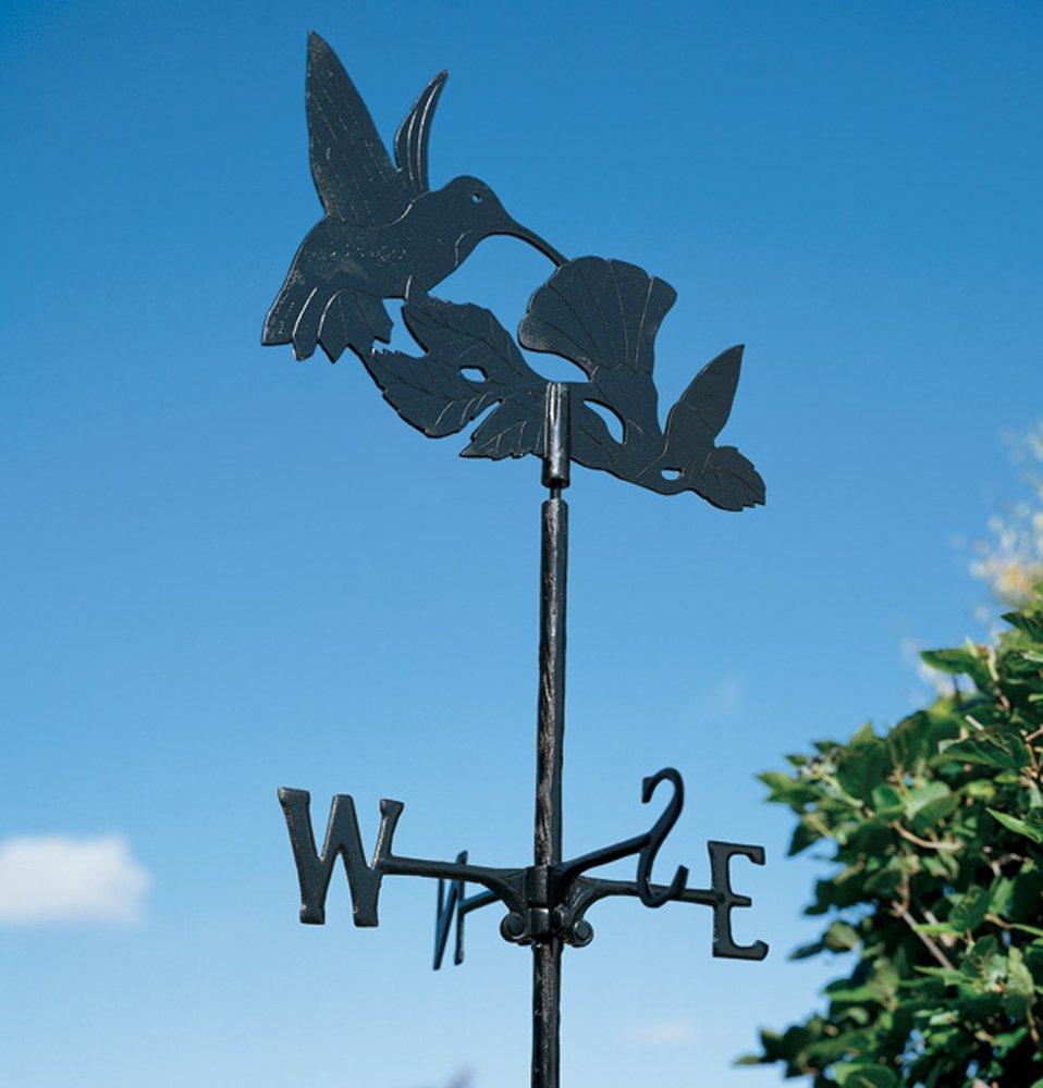 Hummingbird Garden Weathervane, Black