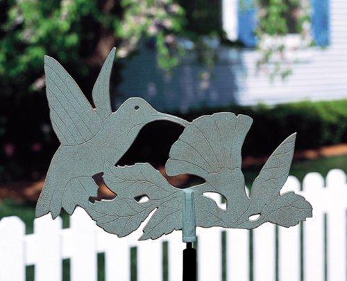 Hummingbird Garden Weathervane, Verdigris