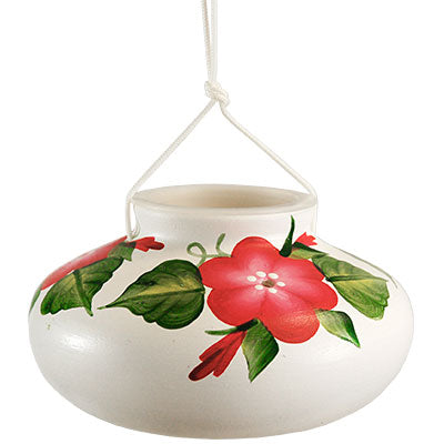 Red Posy 3-Port Ceramic Hummingbird Feeder – 10 oz