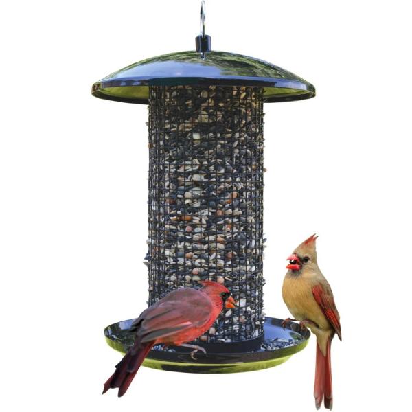 All-Metal Mesh Bird Feeder with 360° Feeding Tray – 2.75 Qt