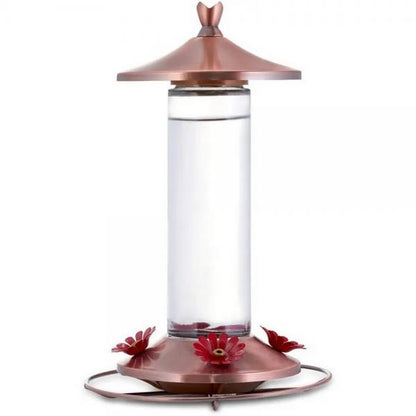 Elegant Copper & Glass Hummingbird Feeder – 12 oz