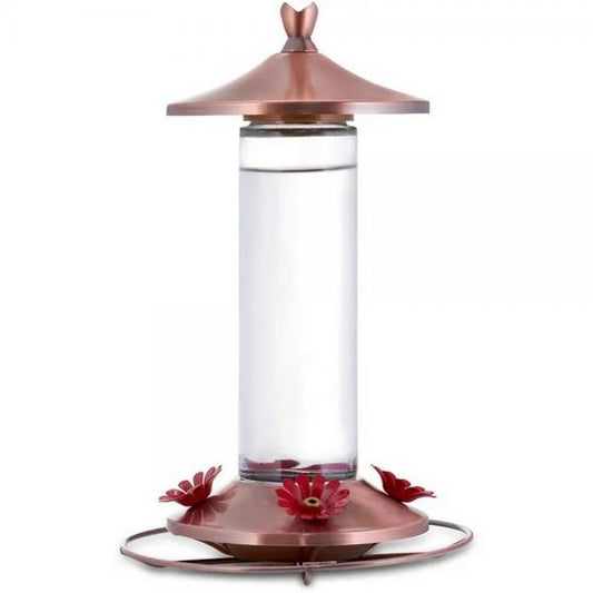Elegant Copper & Glass Hummingbird Feeder – 12 oz