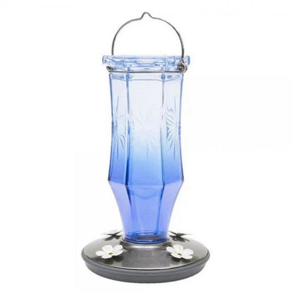 Sapphire Starburst Blue Glass Hummingbird Feeder – 16 oz