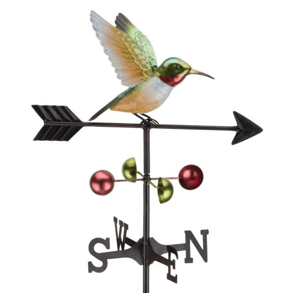 Ruby-Throated Hummingbird Garden Weathervane Stake