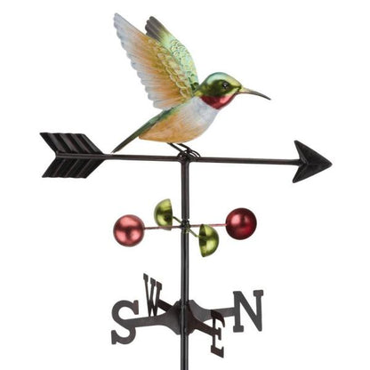 Ruby-Throated Hummingbird Garden Weathervane Stake