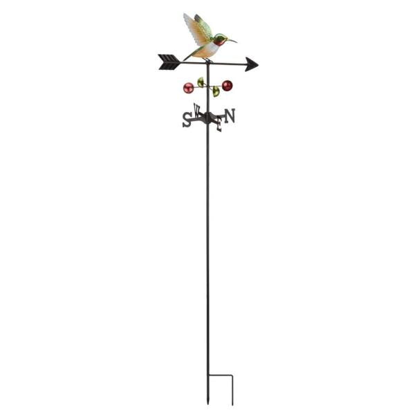 Ruby-Throated Hummingbird Garden Weathervane Stake
