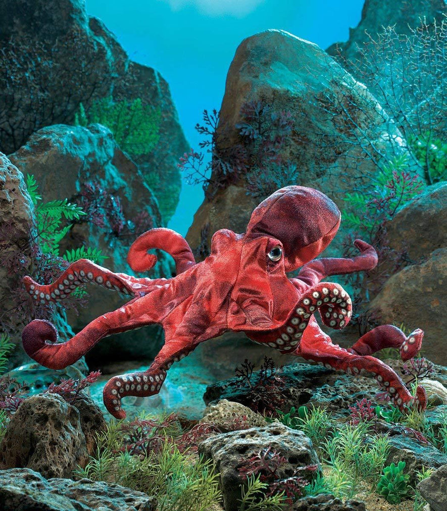 Red Octopus Hand Puppet