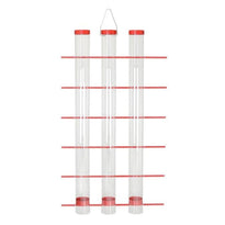 Red 3-Tube Finch Feeder with 36 Ports