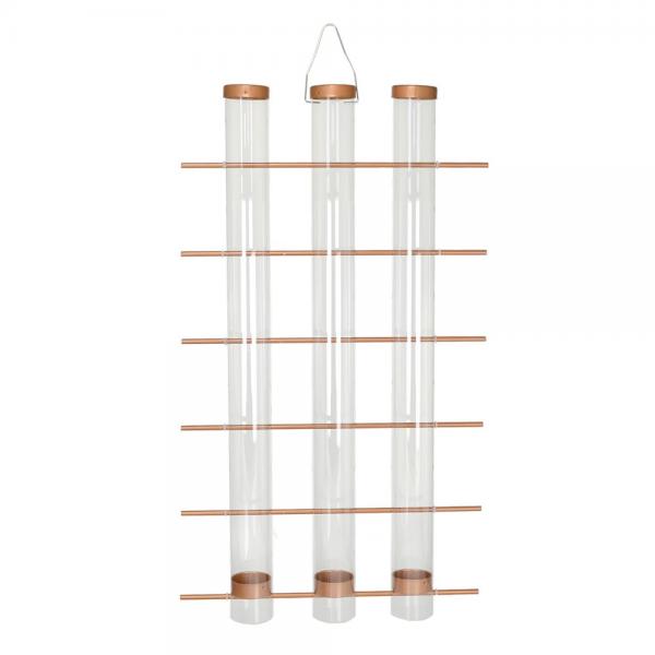 Copper 3-Tube Finch Feeder with 36 Ports