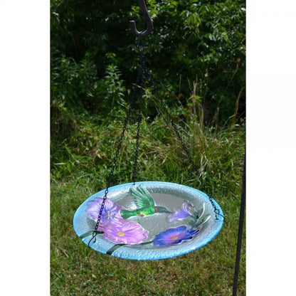 Hummingbird Haven Glass Bird Bath