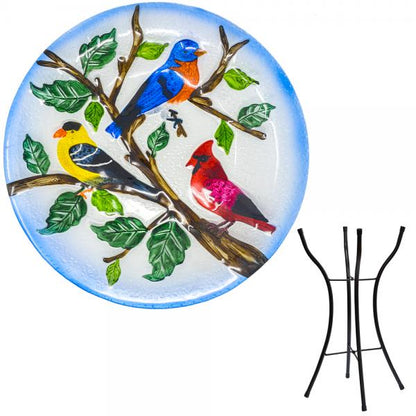 Songbird Chorus Glass Bird Bath