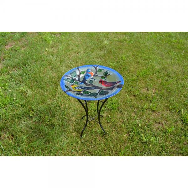 Songbird Chorus Glass Bird Bath