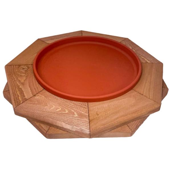 Cedar Deck Mount Heated Bird Bath