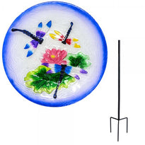 Dragonfly Dance Glass Bird Bath
