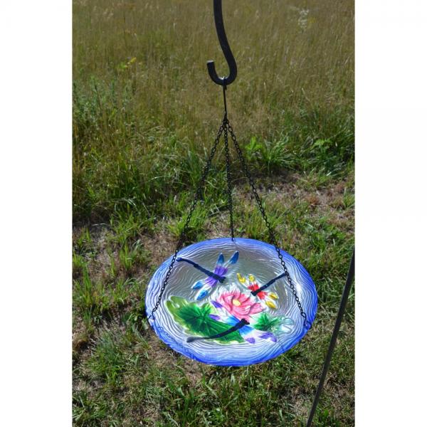 Dragonfly Dance Glass Bird Bath