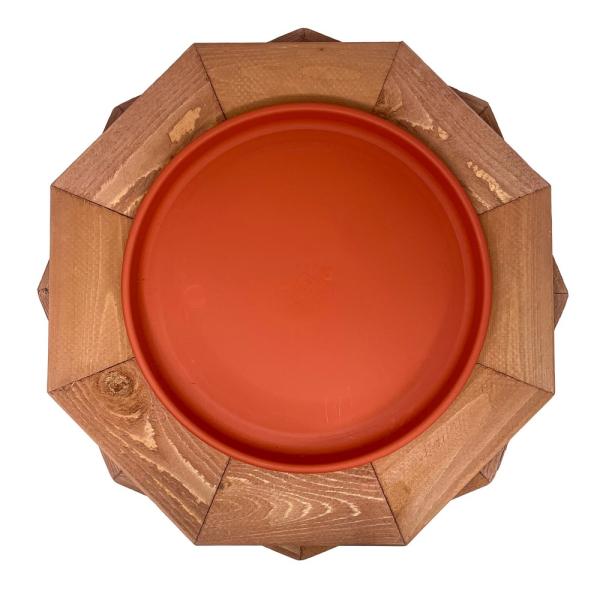 Cedar Deck Mount Heated Bird Bath