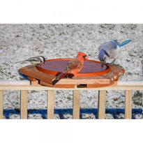 Cedar Deck Mount Heated Bird Bath