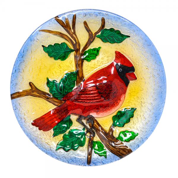 Cardinal Song Glass Bird Bath