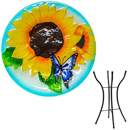 Sunflower Bloom Bird Bath