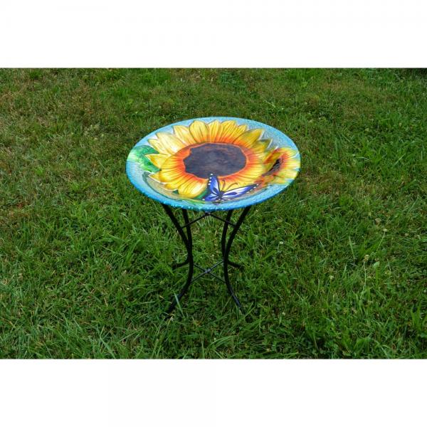 Sunflower Bloom Bird Bath