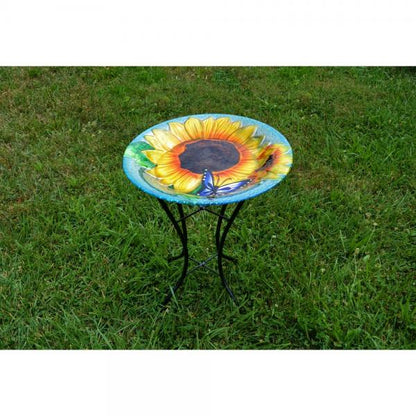 Sunflower Bloom Bird Bath