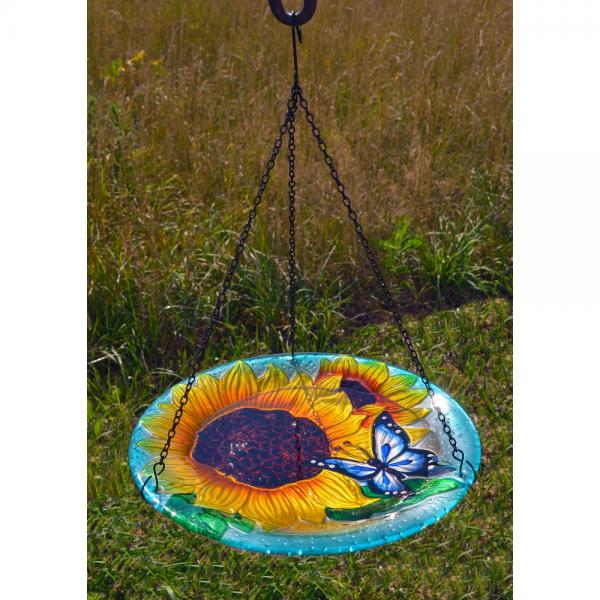 Sunflower Bloom Bird Bath