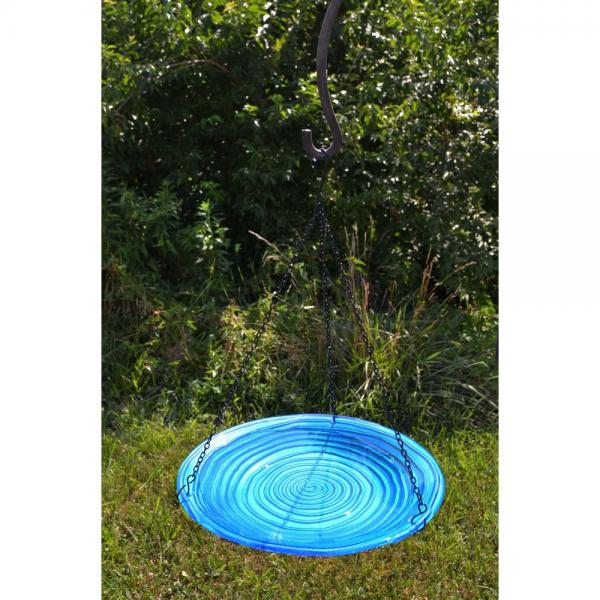 Azure Swirl Hanging Bird Bath