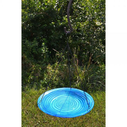 Azure Swirl Hanging Bird Bath