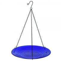 Cobalt Blue Swirl Hanging Bird Bath