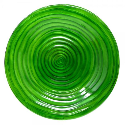 Hunter Green Glass Garden Bird Bath