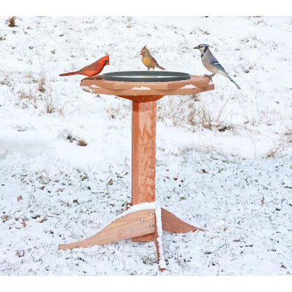 Cedar Frame Heated Bird Bath