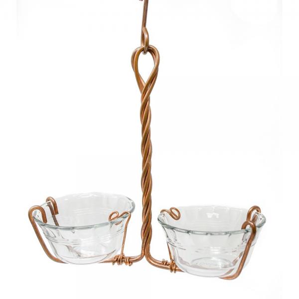 Copper Double-Cup Oriole & Bluebird Feeder