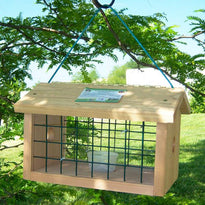 Cedar Bluebird Mealworm Feeder with Protective Entry