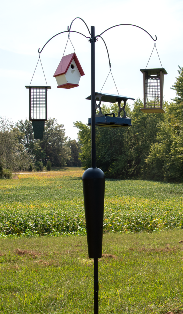 Squirrel Stopper Sequoia Squirrel Proof Pole System with 4 Hanging Stations
