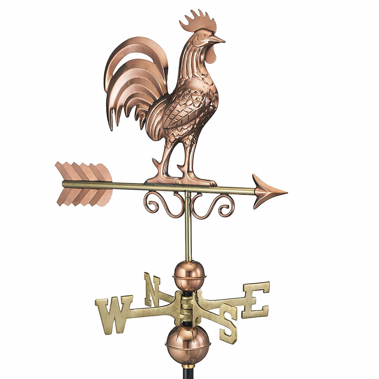 Bantam Rooster Weathervane, Polished Copper