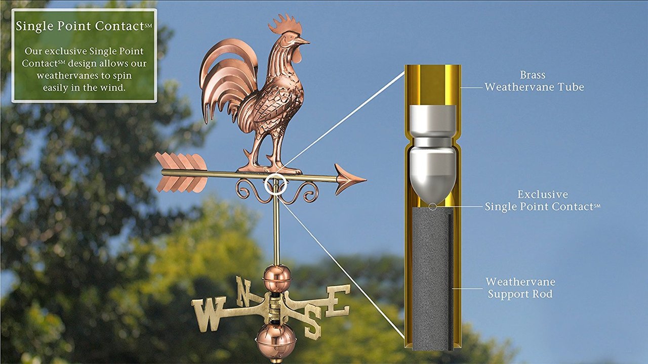 Bantam Rooster Weathervane, Polished Copper