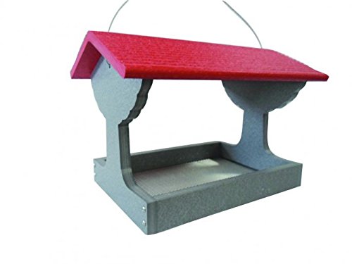 Green Solutions Recycled Fly Thru Feeder With Red Roof