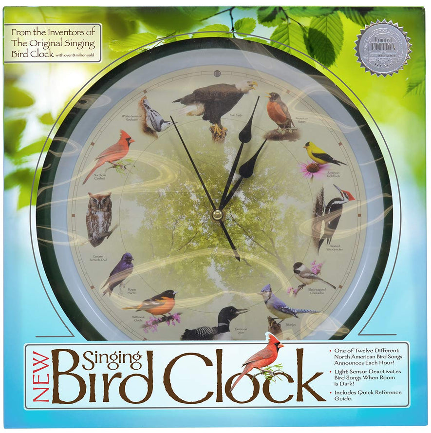 Limited Edition 20th Anniversary Singing Bird Clock, 13 Inch