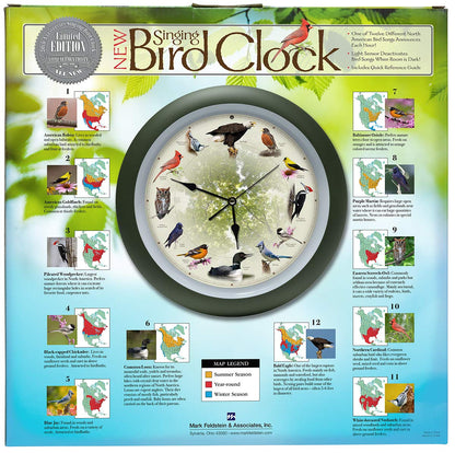 Limited Edition 20th Anniversary Singing Bird Clock, 13 Inch