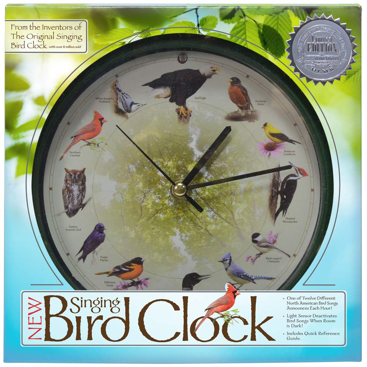 Buy Limited Edition 20th Anniversary Singing Bird Clock, 8 Inch