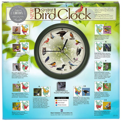 Limited Edition 20th Anniversary Singing Bird Clock, 8 Inch