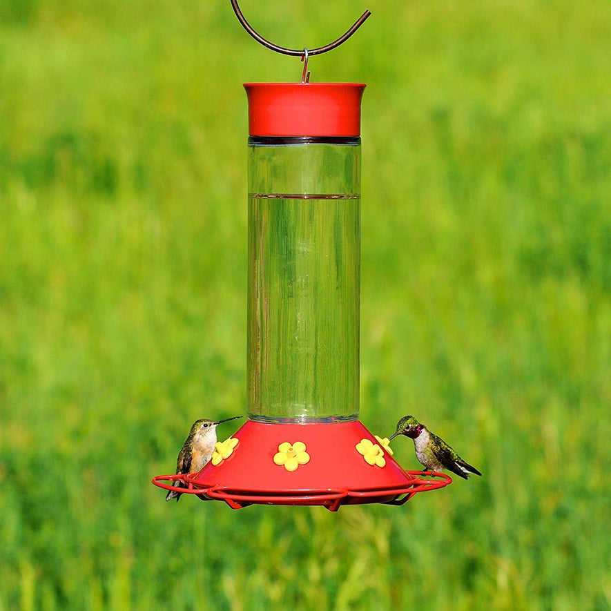 Our Best Glass Hummingbird Feeder, Red, 30 OZ